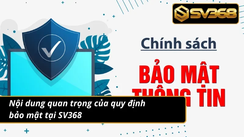 Chính Sách Bảo Mật SV368 An Toàn Tuyệt Đối Thông Tin Người Chơi 2 Những quy định quan trọng của chính sách bảo mật